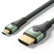 Vention Cotton Braided Ultra Thin HDMI-D Male to HDMI-A Male Cable 8K 2M Green Aluminum Alloy Type - Video Cable