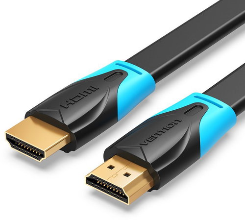 Vention Flat HDMI 2.0 Cable, 2m, Black - Video Cable - Main image