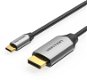 Video kábel Vention USB-C to DP (DisplayPort) Cable 1 m Black Aluminum Alloy Type - Video kabel