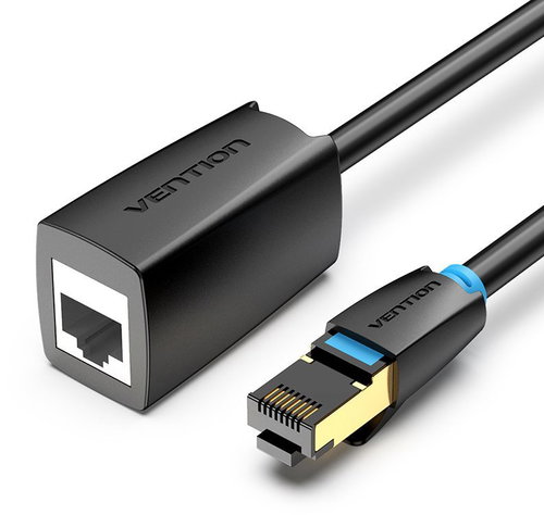 Vention Cat.8 SFTP Extension Patch Cable 0.5M Black - Ethernet Cable - Main image
