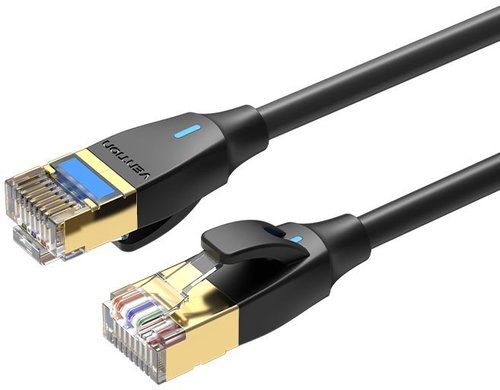 Vention Cat.8 SFTP Patch Cable 0.5m Black Slim Type - Ethernet Cable - Main image