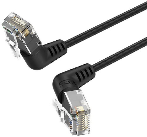 Vention Cat6A UTP Rotate Right Angle Ethernet Patch Cable 3M Black Slim Type - Ethernet Cable - Main image