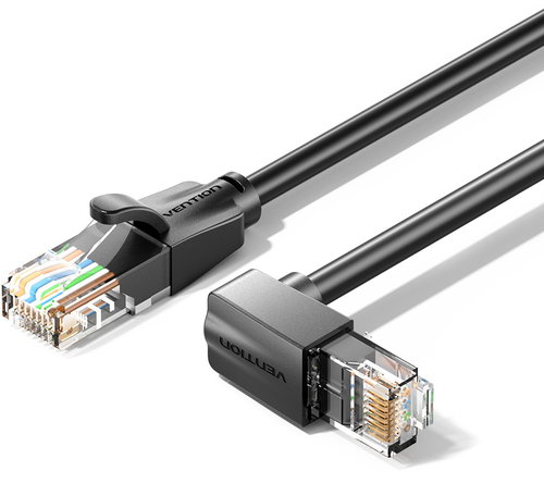 Vention Cat.6 UTP Upward Right Angle Ethernet Patch Cable 5M Black - LAN-Kabel - Hauptbild