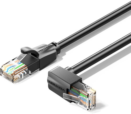 Vention Cat.6 UTP Downward Right Angle Ethernet Patch Cable 1M Black - LAN-Kabel - Hauptbild
