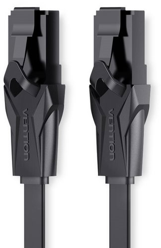 Vention Flat CAT6 UTP Patch Cord Cable 0,75 m schwarz - LAN-Kabel - Hauptbild
