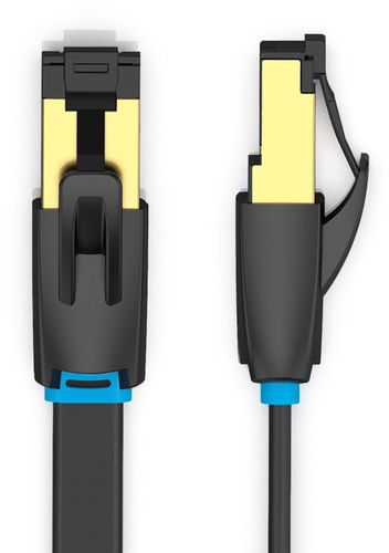 Vention Flat Cat.8 Patch Cable 1m schwarz - LAN-Kabel - Hauptbild