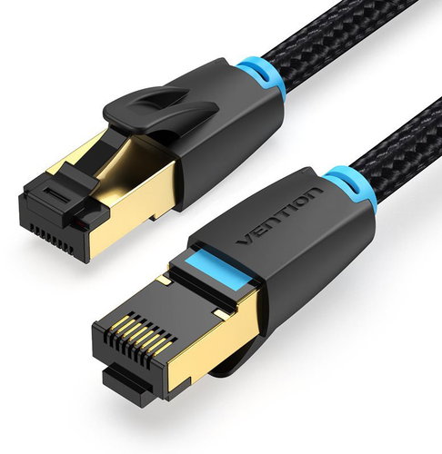 Vention Cotton Braided Cat.8 SFTP Patch Cable 3m Black - LAN-Kabel - Hauptbild