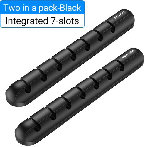Vention 7 Ports Desktop Cable Manager Black 2 Stück - Kabel-Organizer - Hauptbild