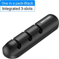 Vention 3 Ports Desktop Cable Manager Black - Cable Organiser