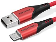 Vention Luxury USB 2.0 -> microUSB Cable 3A, Red, 2m, Aluminium Alloy Type - Data Cable