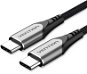 Datový kabel Vention Type-C (USB-C) 2.0 (M) to USB-C (M) Cable 2m Gray Aluminum Alloy Type - Datový kabel