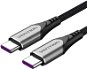 Adatkábel Vention Type-C (USB-C) 2.0 (M) to USB-C (M) 100W / 5A Cable 2m Gray Aluminum Alloy Type - Datový kabel