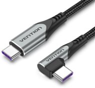 Adatkábel Vention Type-C (USB-C) 2.0 Right Angle to USB-C 0.5M Gray Aluminum Alloy Type - Datový kabel