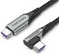 Dátový kábel Vention Type-C (USB-C) 2.0 Right Angle to USB-C 0.5 M Gray Aluminum Alloy Type - Datový kabel