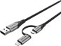 Vention MFi USB 2.0 to 2-in-1 Micro USB & Lightning Cable 1M Gray Aluminum Alloy Type - Dátový kábel