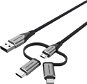 Vention MFi USB 2.0 to 3-in-1 Micro USB & USB-C & Lightning Cable 0.5M Gray Aluminum Alloy Type - Dátový kábel