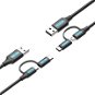 Vention USB 2.0 to 2-in-1 Micro USB + USB-C Cable 0.5m Black PVC Type - Adatkábel