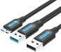 Adatkábel Vention USB 3.0 to Micro USB Cable with USB Power Supply 1m Black PVC Type - Datový kabel