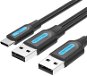 Vention USB 2.0 to USB-C Cable with USB Power Supply 1m Black PVC Type - Adatkábel