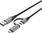 Vention USB 2.0 to 2-in-1 USB-C & Micro USB Male 5A Cable 0.5m Gray Aluminum Alloy Type - Datový kabel