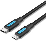 Vention USB-C 2.0 to Micro USB 2A Cable 0.5m Black - Adatkábel