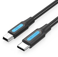 Vention USB-C 2.0 to Mini USB 2A Cable 1m Black - Adatkábel