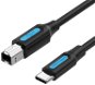 Vention USB-C 2.0 to USB-B Printer 2A Cable 1 m Black - Dátový kábel