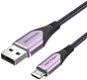 Vention Cotton Braided Micro USB to USB 2.0 Cable Purple 1m Aluminum Alloy Type - Dátový kábel