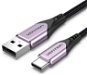 Vention Cotton Braided USB-C to USB 2.0 Cable Purple 1 m Aluminum Alloy Type - Dátový kábel