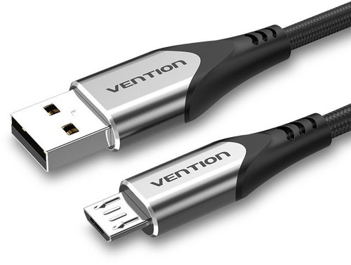 Vention Luxury USB 2.0 -> microUSB Cable 3A Gray 0.25m Aluminum Alloy Type - Datenkabel - Hauptbild