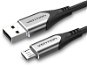 Data Cable Vention Luxury USB 2.0 -> microUSB Cable 3A, Grey, 0.25m, Aluminium Alloy Type - Datový kabel