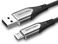 Vention Luxury USB 2.0 -> microUSB Cable 3A, Grey, 1m, Aluminium Alloy Type - Data Cable