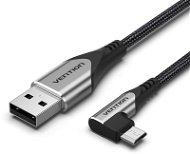 Vention 90° USB 2.0 -> microUSB Cotton Cable Gray 0.25m Aluminium Alloy Type - Dátový kábel
