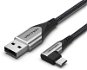 Vention 90° USB 2.0 -> microUSB Cotton Cable Gray 0.5m Aluminium Alloy Type - Dátový kábel