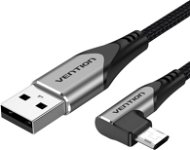 Vention Reversible 90° USB 2.0 -> microUSB Cotton Cable Gray 1 m Aluminium Alloy Type - Dátový kábel