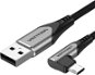 Vention Reversible 90° USB 2.0 -> microUSB Cotton Cable Gray 3m Aluminium Alloy Type - Datenkabel