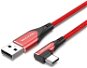 Vention Type-C (USB-C) 90° to USB 2.0 Cotton Cable Red 2m Aluminum Alloy Type - Adatkábel