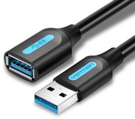 Vention USB 3.0 Male to USB Female Extension Cable 1m Black PVC Type - Adatkábel