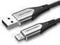 Vention Luxury USB 2.0 -> microUSB Cable 3A, Grey, 3m, Aluminium Alloy Type - Data Cable