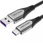 Vention USB-C to USB 2.0 Fast Charging Cable 5A 0.25m Gray Aluminum Alloy Type - Data Cable