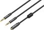 Redukcia Vention 2x 3.5mm (M) to 4-Pole 3.5mm (F) Stereo Splitter Cable 0.3m Black Metal Type - Redukce