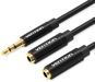 Átalakító m Male to 2 x 3.5 mm Female Stereo Splitter Cable 0.3 M Black Metal Type - Redukce