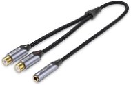 Vention Cotton Braided 3.5mm Female to 2-Female RCA Audio Cable 0.3M Gray Aluminum Alloy Type - Átalakító
