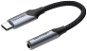 Vention Cotton Braided USB-C Male to 3.5MM Earphone Jack Adapter 0.1M Gray Aluminum Alloy Type - Átalakító