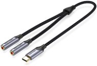 Vention USB-C Male to Dual 3.5mm Jack Earphone Adapter 0.3m Gray Aluminum Alloy Type - Átalakító