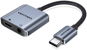 Vention Cotton Braided USB-C (M) to 3.5mm (F) Audio with PD 0.1M Gray Aluminum Alloy Type - Redukce