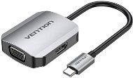 Vention USB-C to HDMI + VGA Converter 0.15M Gray Aluminum Alloy Type - Adapter