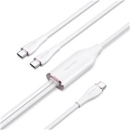 Vention USB 2.0 Type-C Male to 2 Type-C Male 5A Cable Silicone Type, 1,5 m, fehér - Adatkábel