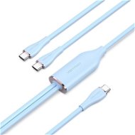Vention USB 2.0 Type-C Male to 2 Type-C Male 5A Cable 1.5M Blue Silicone Type - Dátový kábel