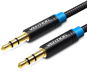 Audio kábel Vention Cotton Braided 3,5 mm Jack Male to Male Audio Cable 5 m Black Metal Type - Audio kabel